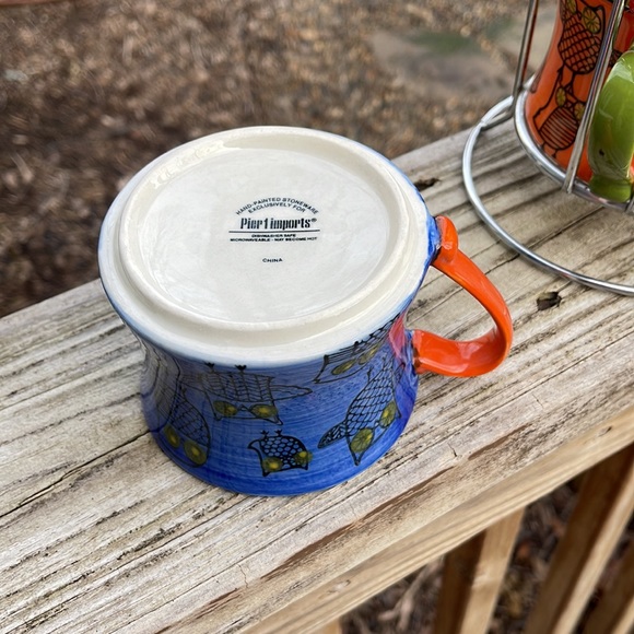 Pier 1 Imports stacking colorful owl mug set - Picture 3 of 4